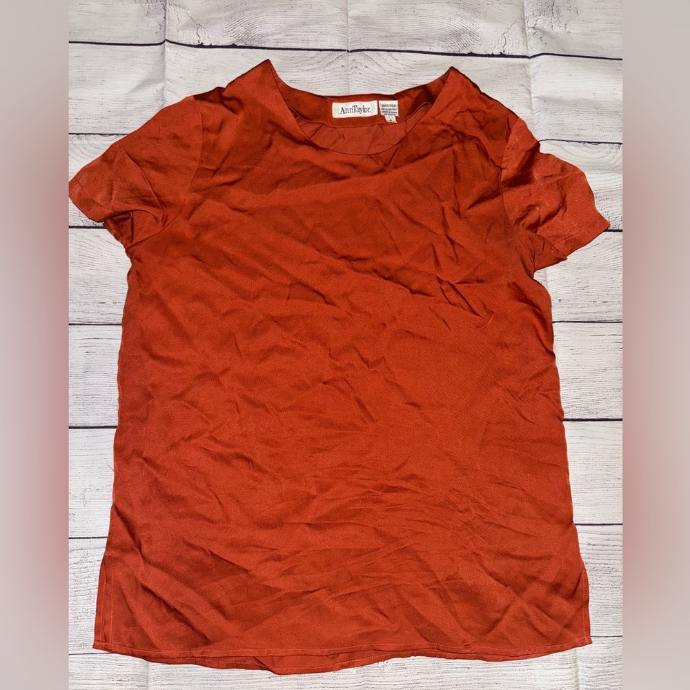 Women's Ann Taylor Silk Rust Orange Top